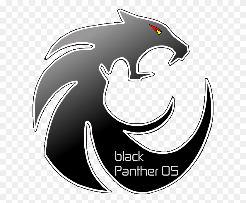 618x631 Blackpanther Os Logo Black Panther Animal Logo, Stencil, Label, Text HD PNG Download