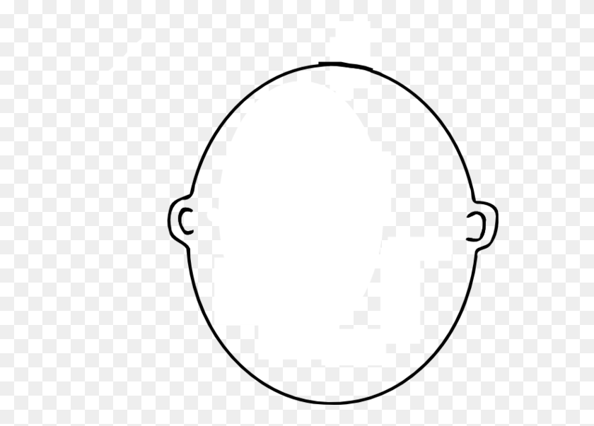 570x543 Blank Face Clipart Black And White Bald Head Coloring Page, Stencil, Text HD PNG Download