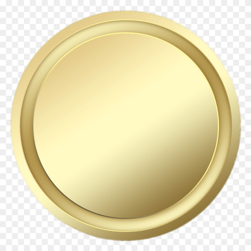 831x831 Blank Golden Seal Circle, Gold, Gold Medal, Trophy HD PNG Download