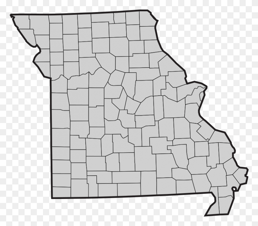 821x711 Descargar Png Mapa En Blanco De Los Condados De Missouri Condados De Missouri Mapa En Blanco, Parcela, Suelo, Ajedrez Hd Png