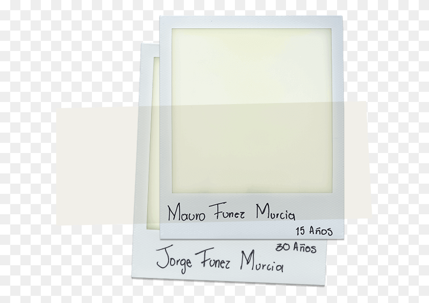 619x534 Descargar Png / Foto Polaroid En Blanco Con Los Nombres De Mauro Y Jorges En Papel, Texto, Sobre Hd Png