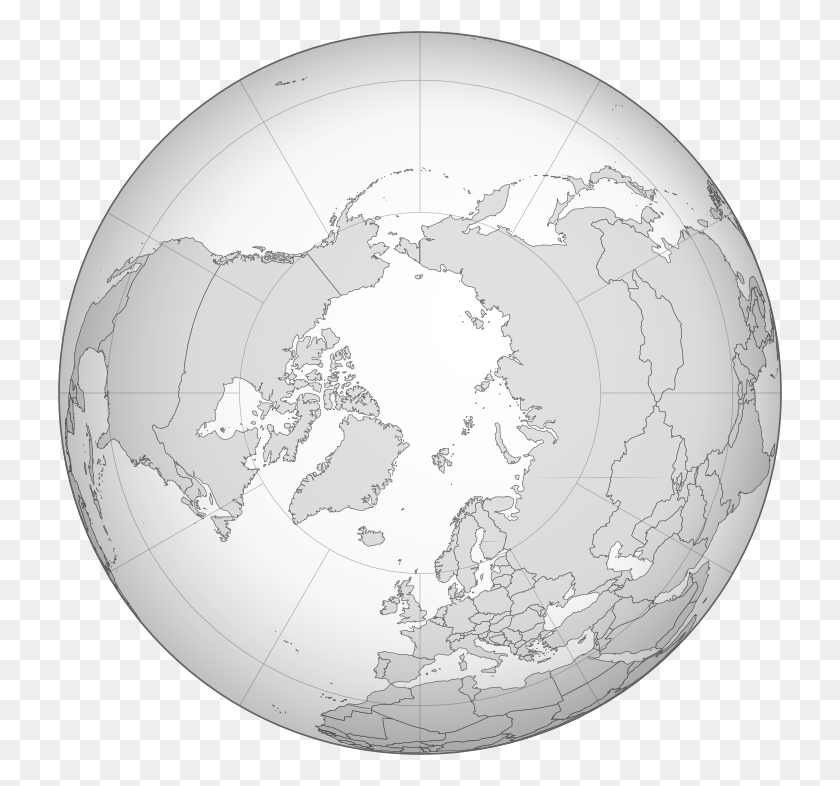 726x726 Blankmap Ao 090n North Pole North Pole Map Vector, Outer Space, Astronomy, Space HD PNG Download