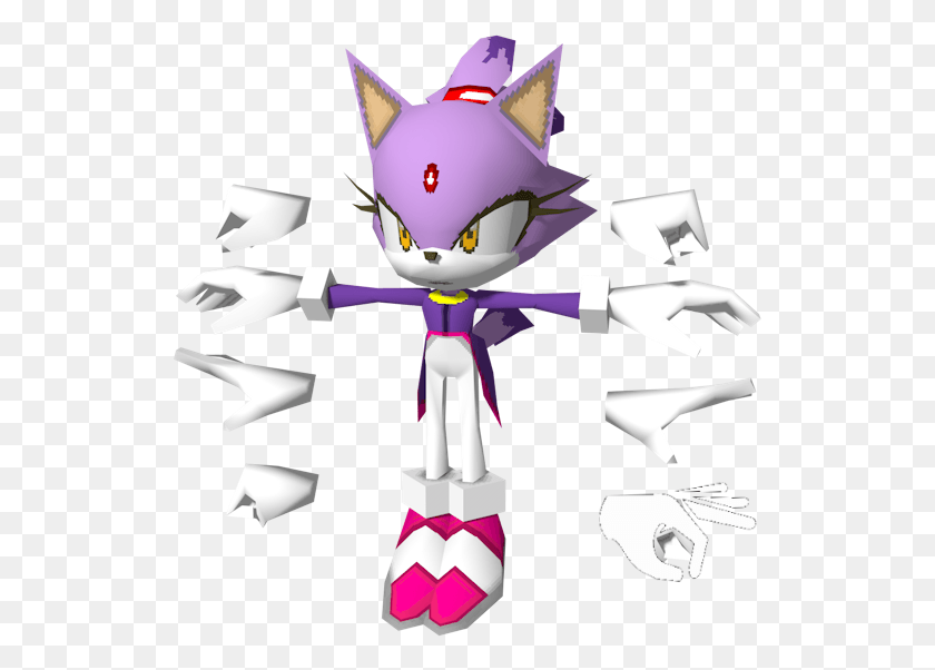 529x542 Blaze The Cat39s Model From Sonic Rush Cartoon, Graphics, Toy HD PNG Download