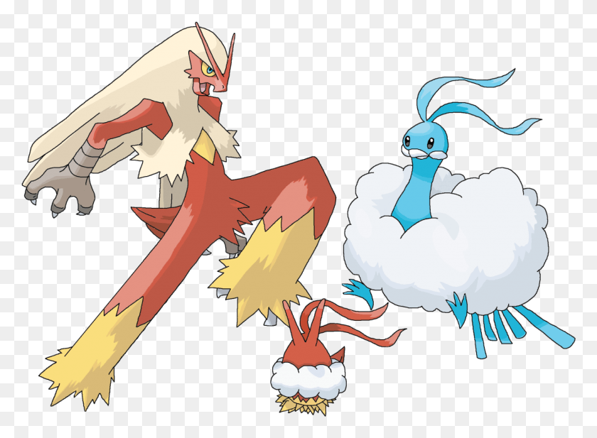 1109x792 Blaziken And Altaria With Their Egg Drawn On Paint Pokemon Alpha Sapphire Starters Evolutions, Bird, Animal, Dodo HD PNG Download