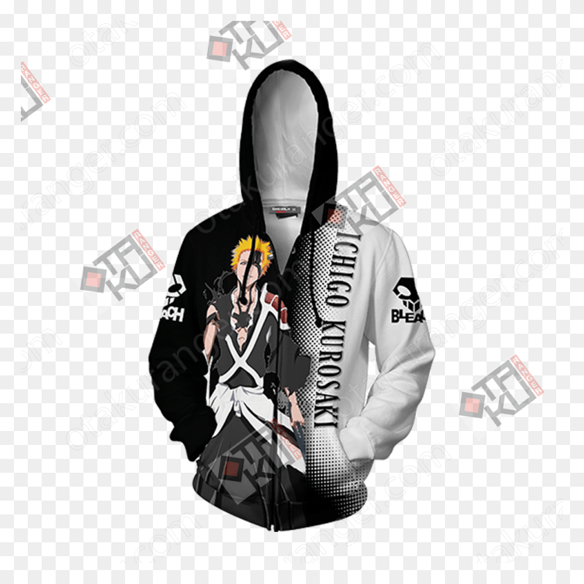 1024x1024 Bleach Kurosaki Ichigo New Zip Up Hoodie Jacket Evangelion Eva 01 Hoodie, Poster, Advertisement, Flyer HD PNG Download