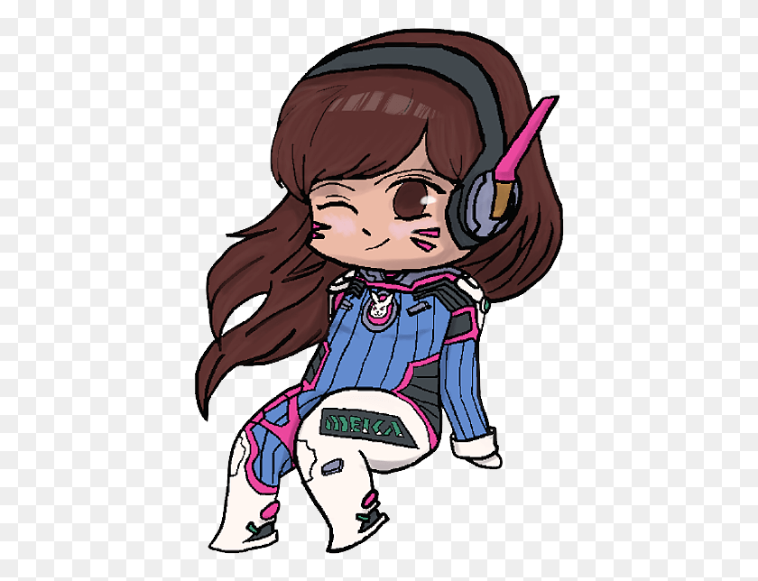 411x584 Bleed Area May Not Be Visible Baby Dva Overwatch Drawing, Person, Human, Helmet HD PNG Download