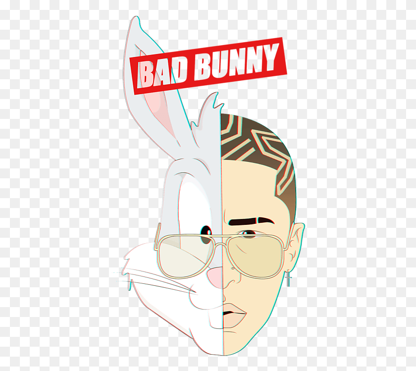 394x689 Bleed Area May Not Be Visible Bad Bunny Dibujos Animado, Face, Head, Poster HD PNG Download