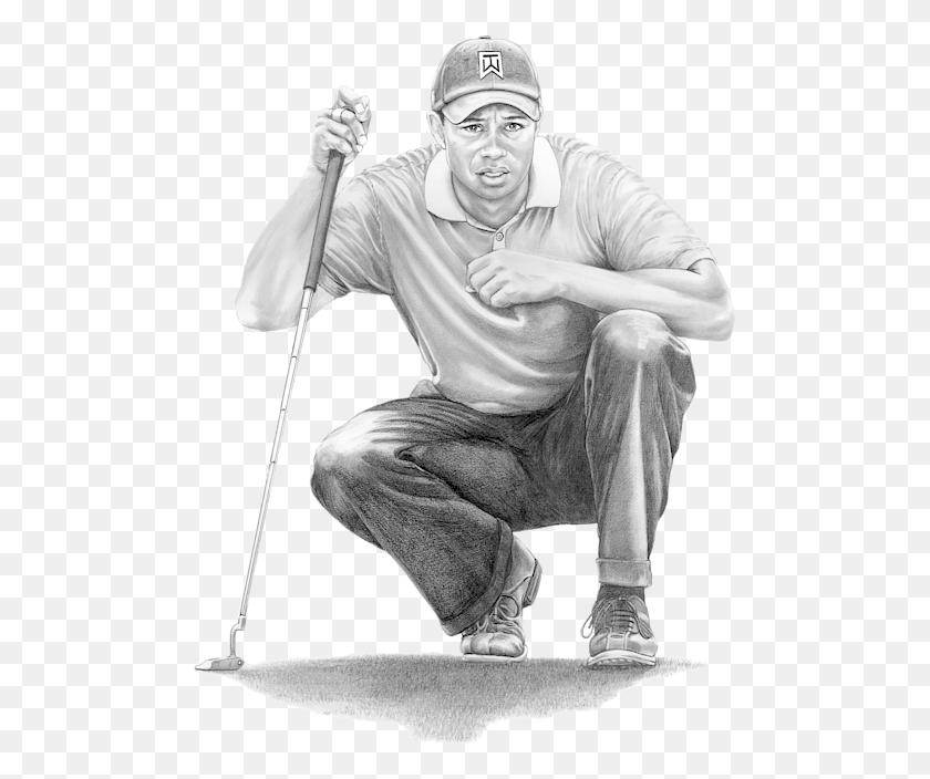 491x644 Bleed Area May Not Be Visible Drawing Of Tiger Woods, Person, Human, Performer HD PNG Download