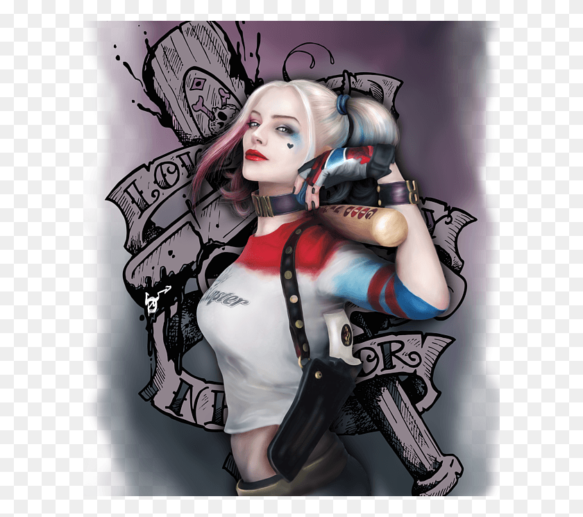 600x685 El Área De Sangrado Puede No Ser Visible Harley Quinn Arte Digital, Disfraz, Comics, Libro Hd Png