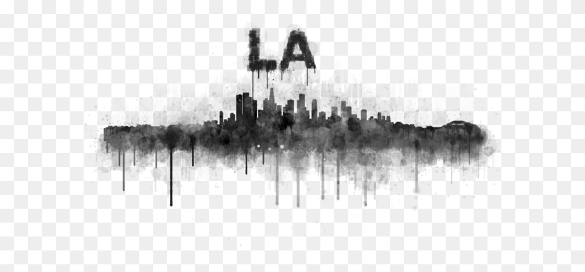 601x331 Bleed Area May Not Be Visible Los Angeles City Skyline Hq V5 Bw, Gray, World Of Warcraft HD PNG Download