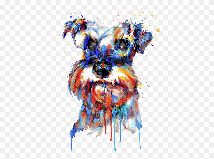 442x565 Bleed Area May Not Be Visible Schnauzer Painting, Graphics, Modern Art HD PNG Download