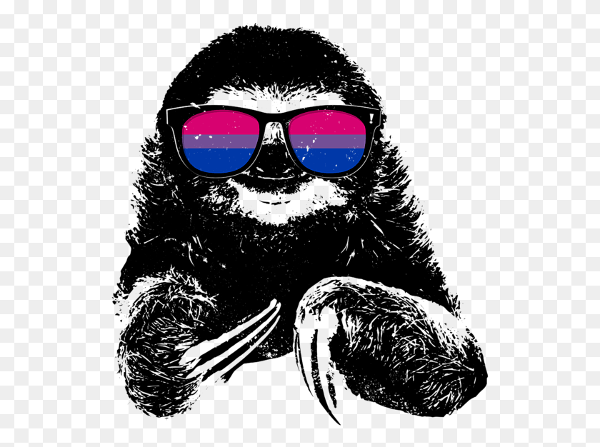 529x566 Bleed Area May Not Be Visible Sloth With Bi Sunglasses, Light, Outdoors, Accessories HD PNG Download