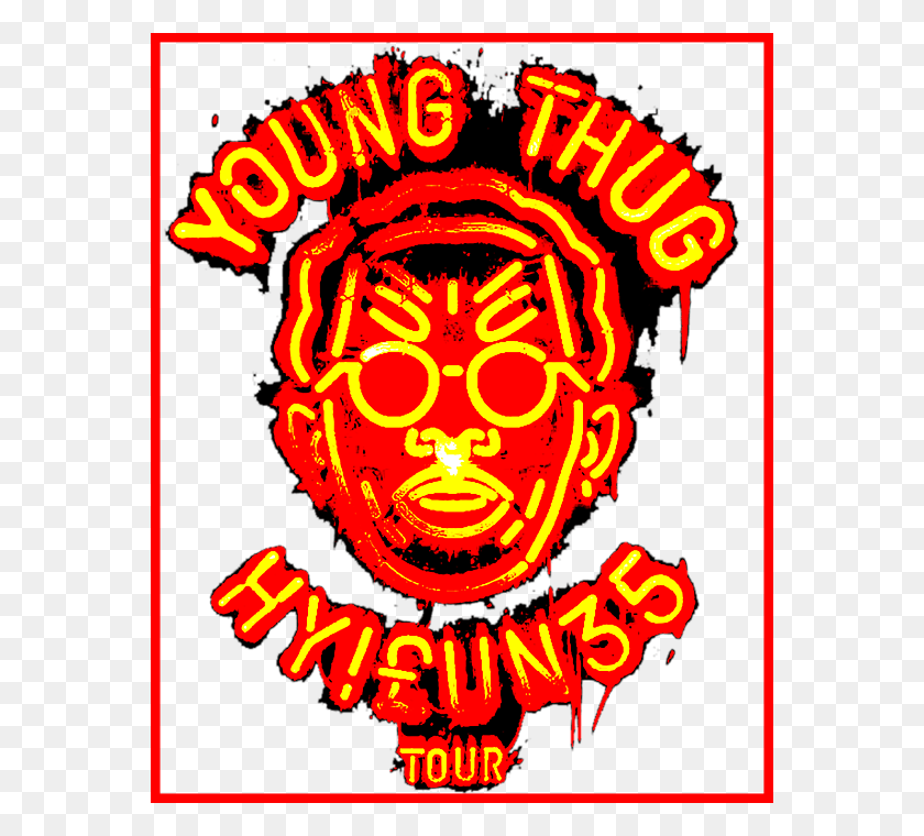 566x700 Bleed Area May Not Be Visible Young Thug Hitunes T Shirt, Light, Neon, Poster HD PNG Download
