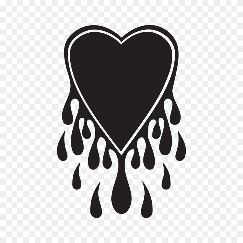 1051x1051 Bleeding Heart Decal Heart Dripping, Stencil, Hand HD PNG Download