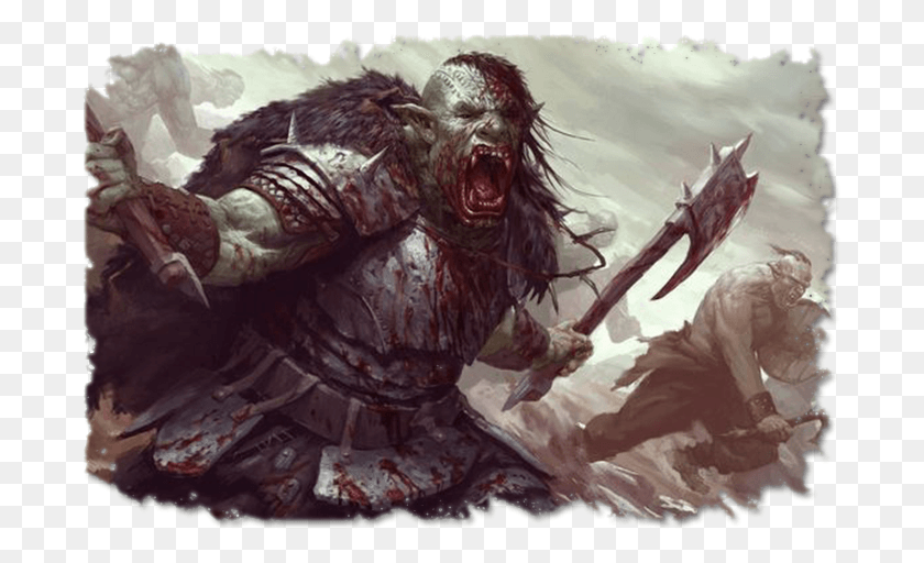 691x452 Bleeding Orc Fantasy Art, Person HD PNG Download
