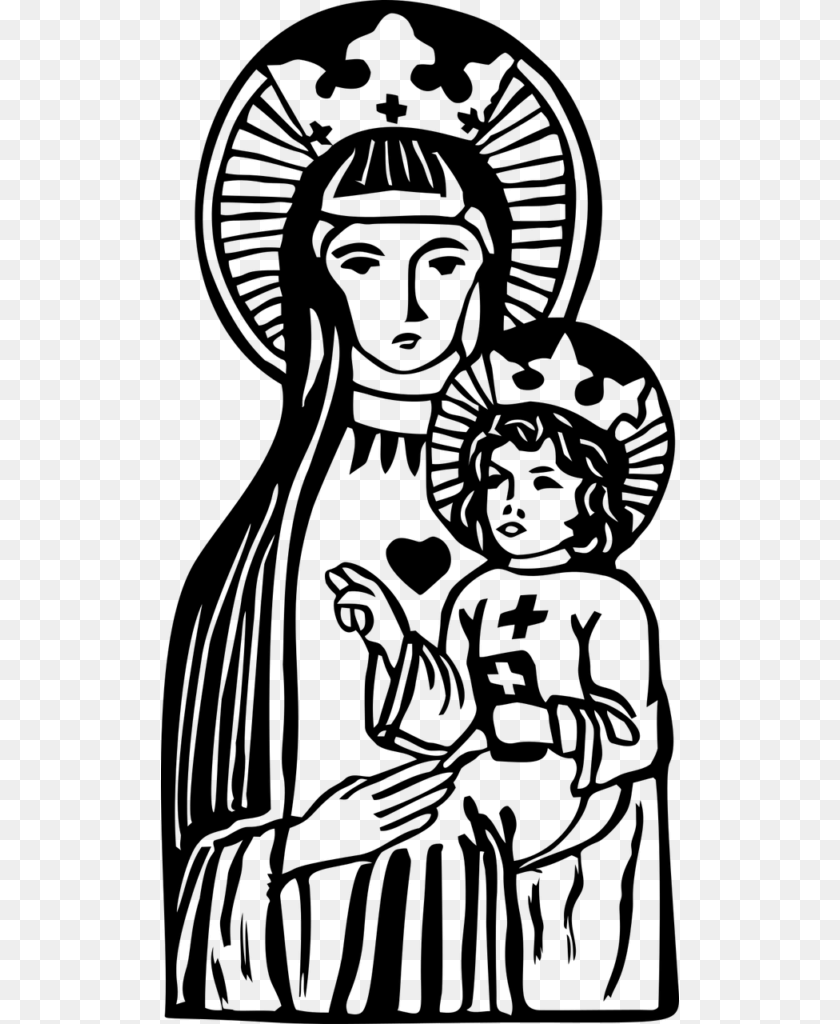 Blessed Virgin Mary Clipart Bunda Maria Vector, Gray PNG