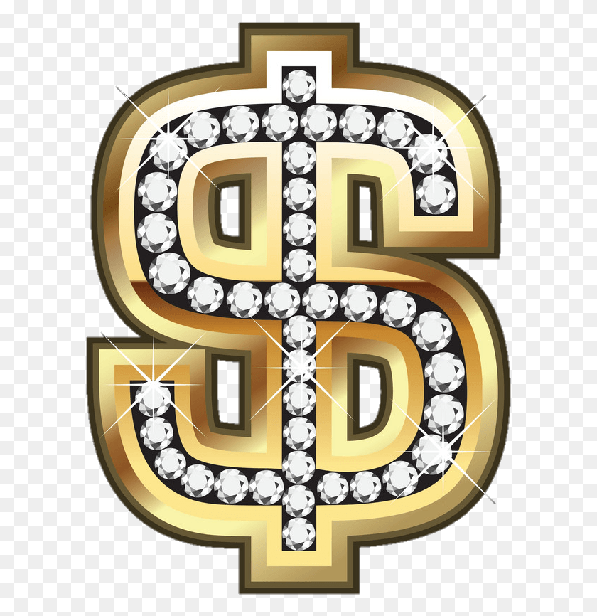 599x806 Blingbling Blingstickers Dollarsign Diamonds Dollar Sign Bling, Number, Symbol, Text HD PNG Download