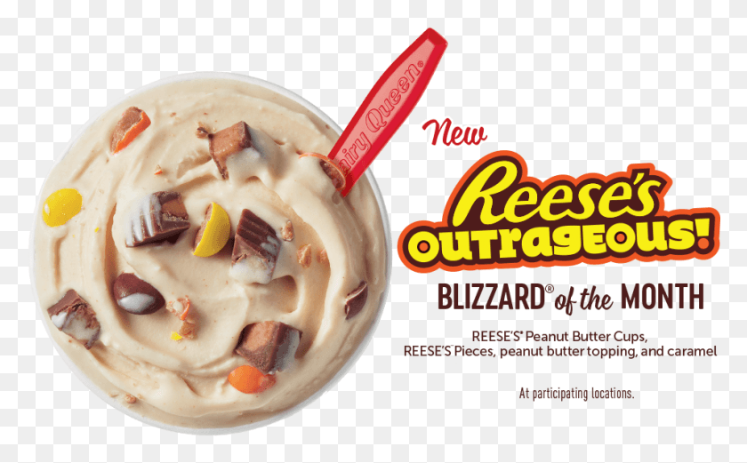947x560 Blizzard Of The Month Dairy Queen Reese39s Outrageous Blizzard, Dessert, Food, Cream HD PNG Download