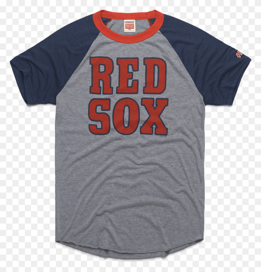 1326x1388 Block Red Sox Baseball T Shirt 01010512050 Grey Navy, Clothing, Apparel, T-shirt HD PNG Download