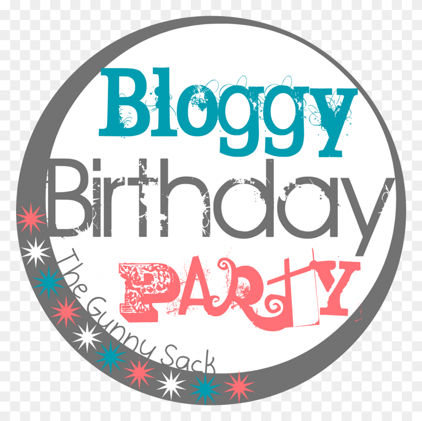 1467x1466 Bloggy День Рождения Вечеринка С Восхитительно Отмеченным Подарком Круг, Этикетка, Текст, Слово Hd Png Скачать