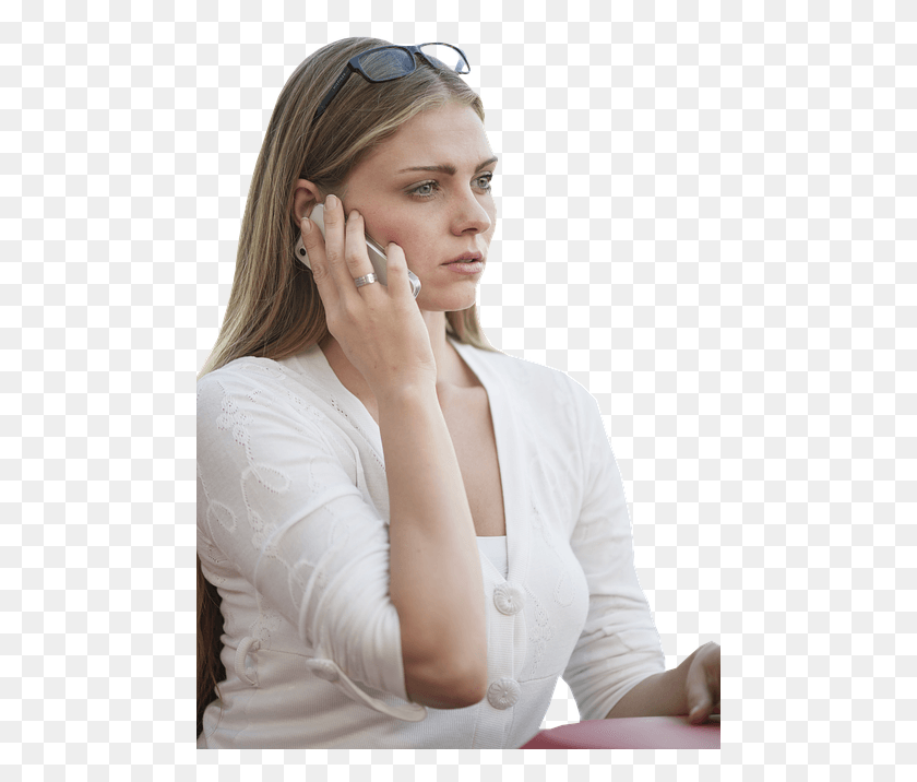481x656 Blonde Girl On The Phone, Person, Human, Long Sleeve HD PNG Download