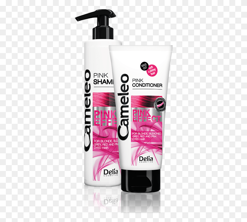 334x693 Blonde Red And Pink Hair Cameleo Pink Shampoo, Cosmetics, Bottle, Shaker Descargar Hd Png