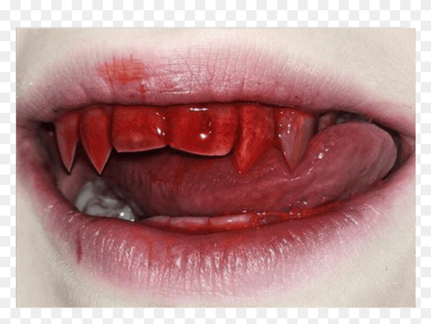 855x626 Blood Lips Goth Ghotic Aesthetic Remixit Freeedit Blood Goth Aesthetic, Teeth, Mouth, Lip HD PNG Download