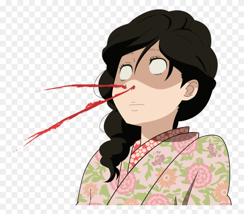 756x675 Blood Nose Anime Bloody Nose, Clothing, Apparel, Robe HD PNG Download