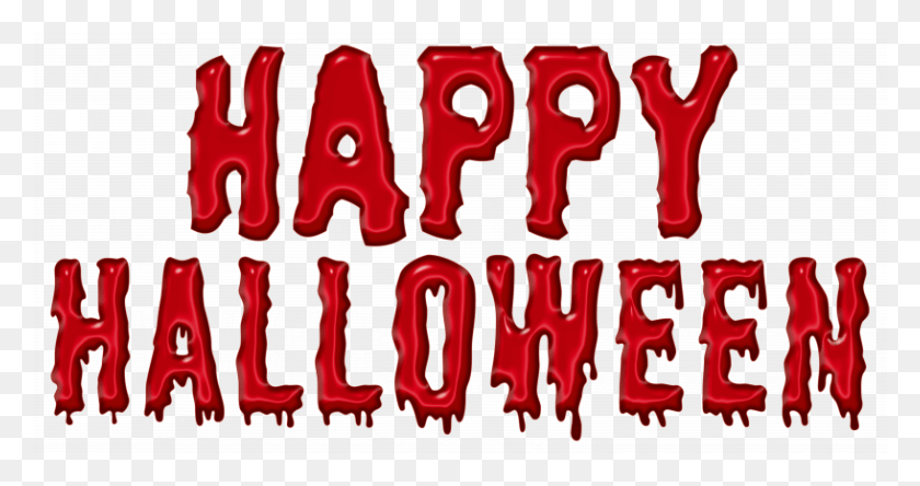 817x403 Bloody Happy Halloween Clipart Picture Happy Halloween Text, Alphabet, Number, Symbol HD PNG Download