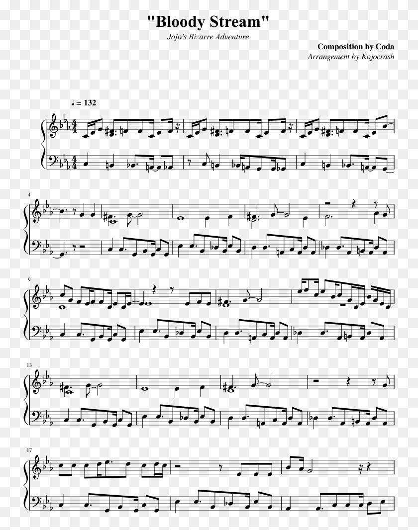 747x1006 Bloody Stream Sheet Music Composed By Composition By Follow The Fold Guys And Dolls Sheet Music, Gray, World Of Warcraft HD PNG Download