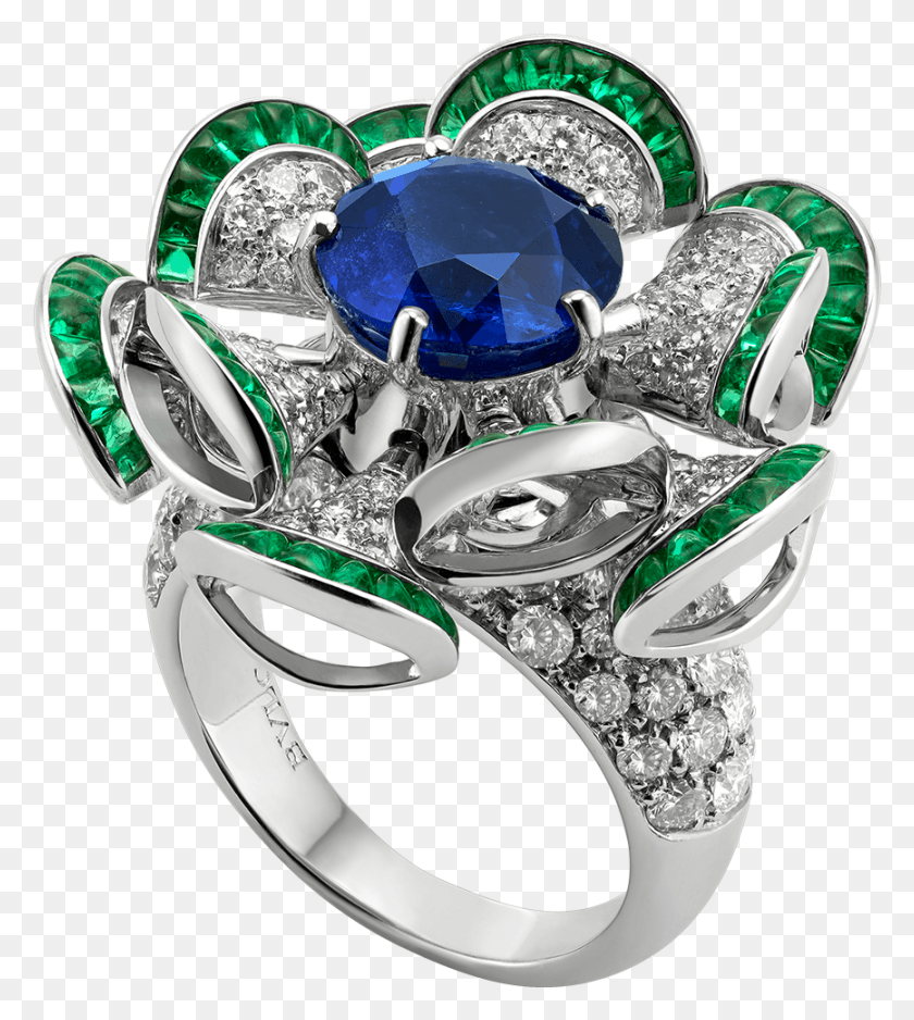 867x976 Blooming With The Elegance Of A Magnificent Sapphire Bulgari High Jewelry Rings, Accessories, Accessory, Gemstone HD PNG Download