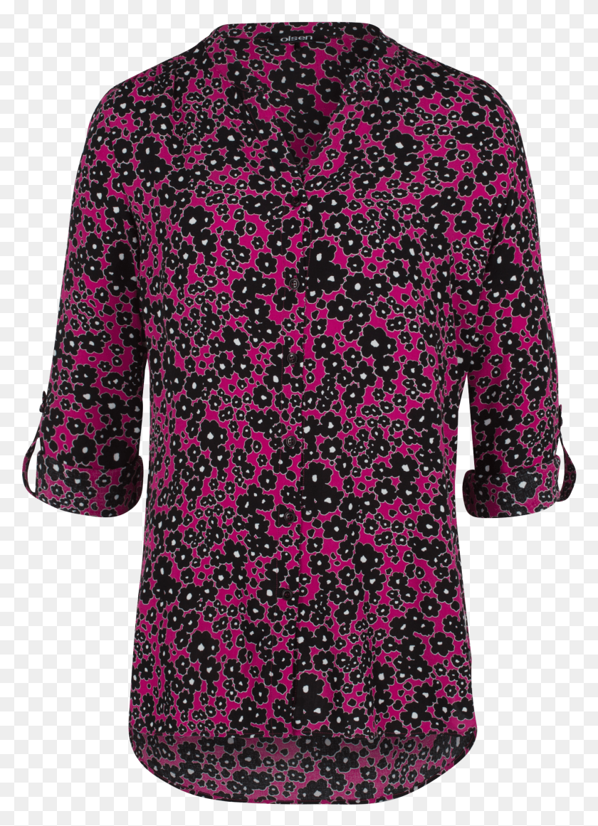 1355x1913 Blouse Flower Print Blouse, Clothing, Apparel, Pattern HD PNG Download