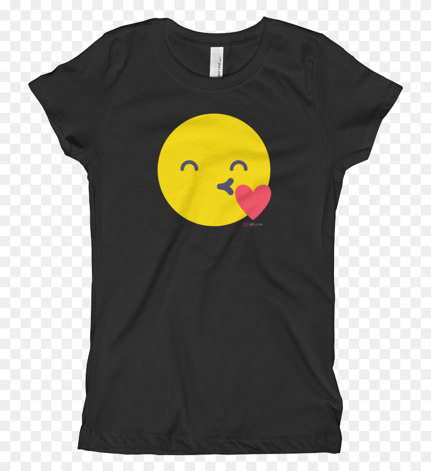733x858 Blow A Kiss Emoji Girl39S Camiseta, Ropa, Vestimenta, Camiseta Hd Png