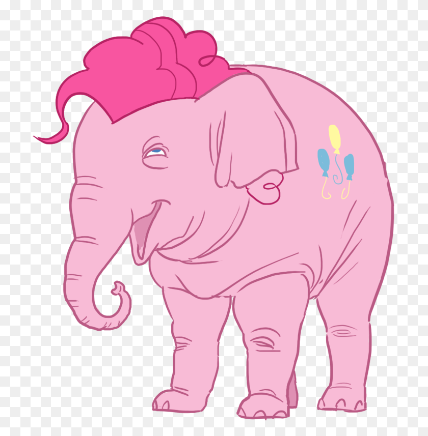 714x797 Blubhead Elephant Pink Elephants Pinkiephant Pinkie My Little Pony Pinkie Pie Elephant, Mammal, Animal, Wildlife HD PNG Download