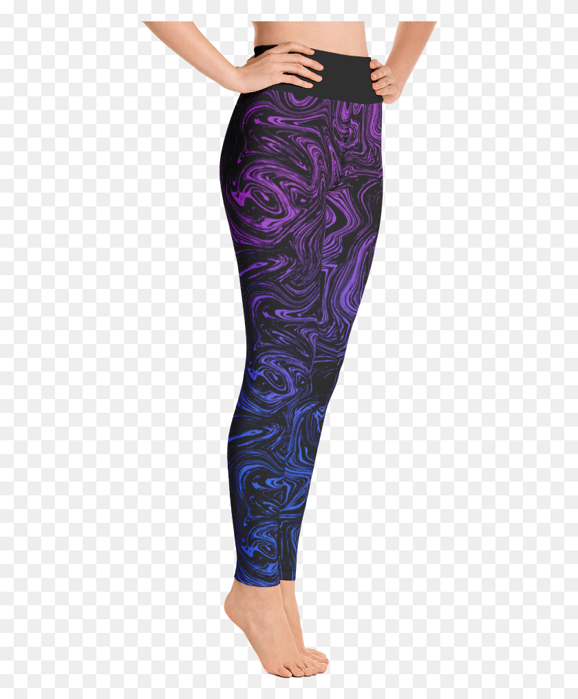 433x956 Descargar Png Blue Amp Purple Swirl Yoga Pants Power Chord Fortnite Pies, Piel, Brazo, Persona Hd Png
