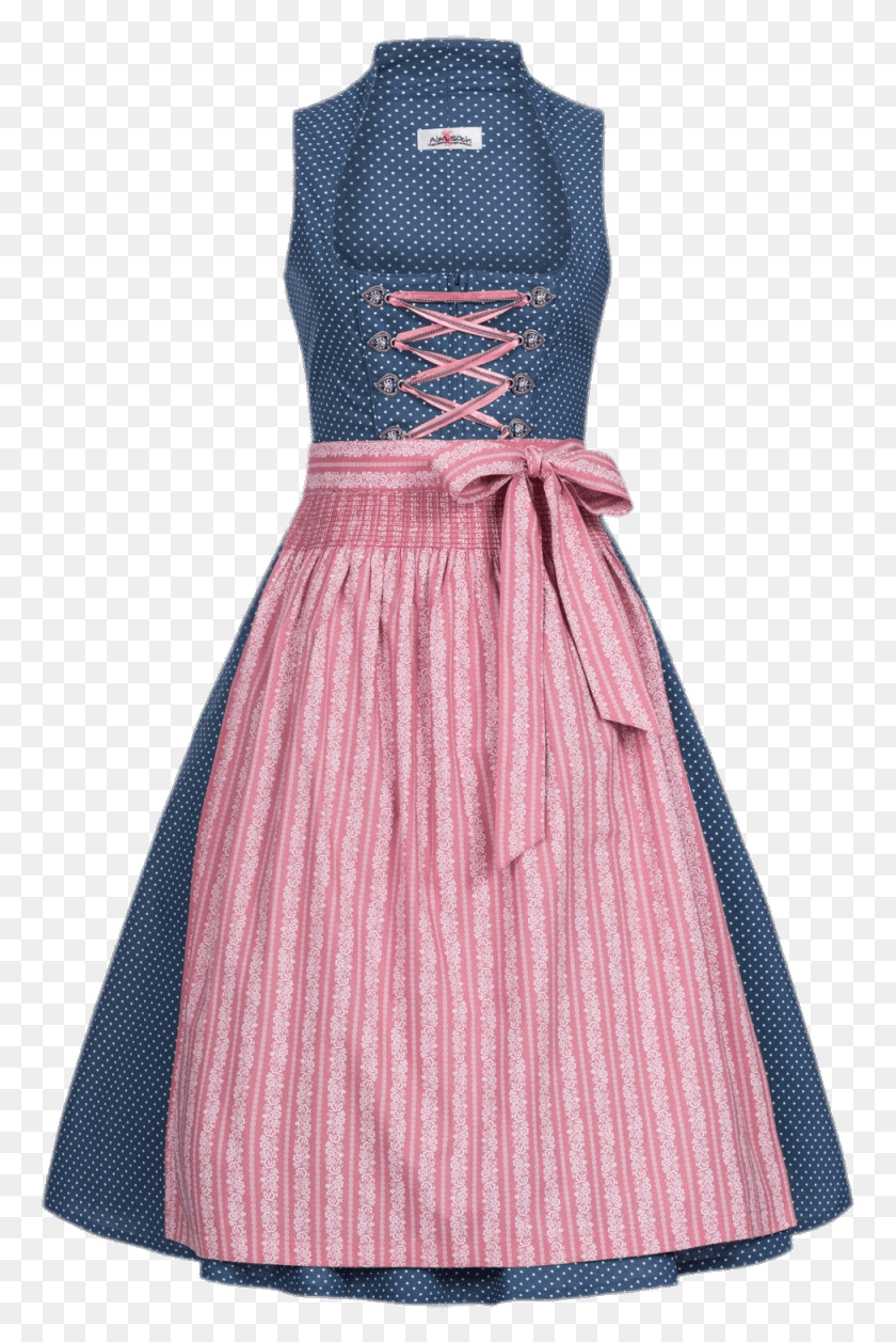 767x1197 Синее И Розовое Платье Dirndl Dirndl, Одежда, Одежда, Вечернее Платье Png Скачать