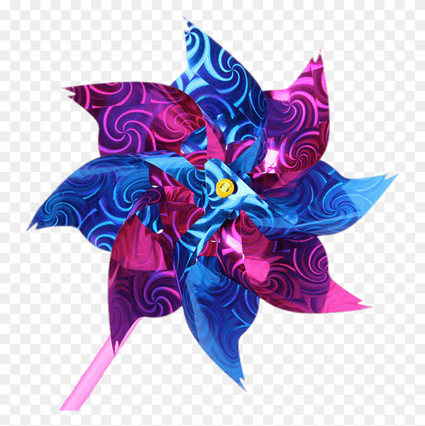 741x782 Blue And Pink Flower Windmill Molinete Juguete, Graphics, Pattern HD PNG Download