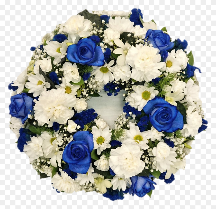 866x838 Blue And White Blue Funeral Flowers, Plant, Flower, Blossom HD PNG Download