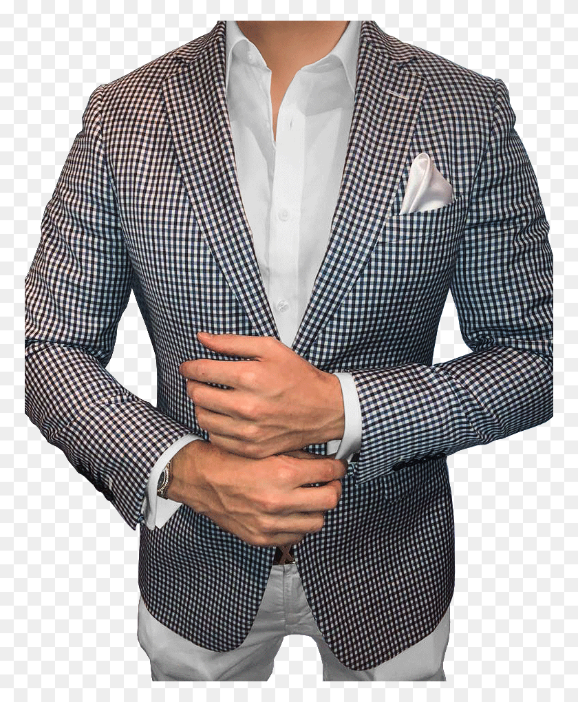 768x960 Blue And White Checkered Sports Coat Hamptons Edition Formal Wear, Clothing, Apparel, Shirt Descargar Hd Png