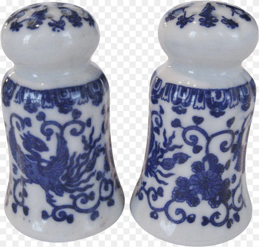 Blue And White Salt And Pepper Shakers, Art, Porcelain, Pottery, Jar Clipart PNG