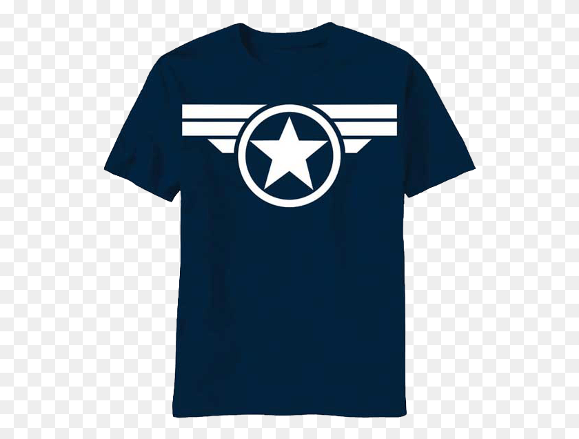 542x576 Сине-Белая Звезда Капитан Америка Футболка Дизайн Капитана Америка, Одежда, Одежда, Рубашка Png Скачать