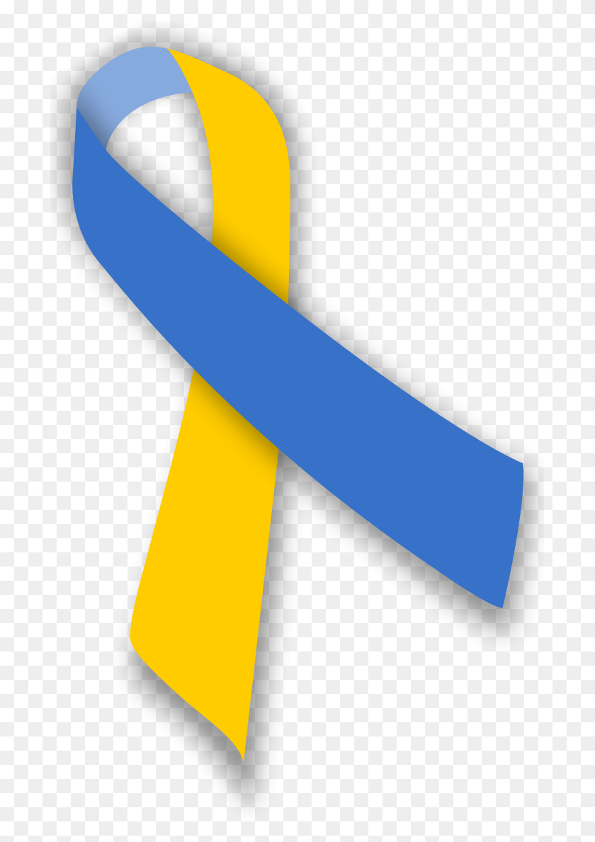 697x1129 Blue And Yellow Ribbon Down Syndrome Symbol, Fire, Hardhat, Helmet HD PNG Download