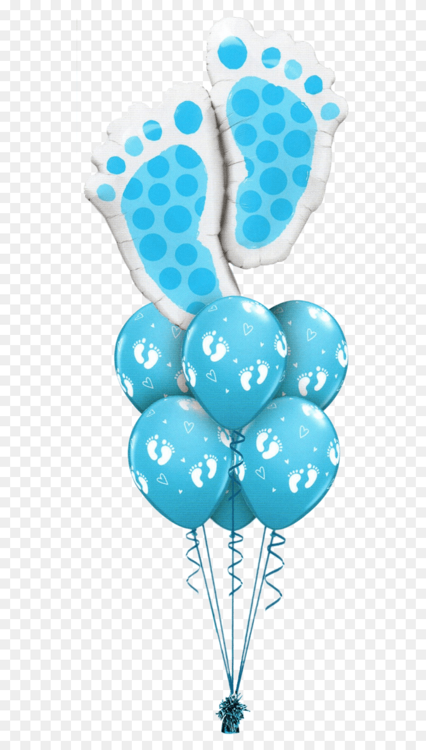 539x1418 Blue Baby Footprint Luxury Baby Feet Balloon Bouquets, Ball, Egg, Food Descargar Hd Png