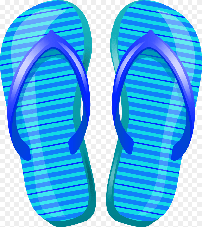 1861x2094 Blue Beach Flip Flops Vector Clipart Flip Flops Transparent Background, Clothing, Flip-flop, Footwear Sticker PNG
