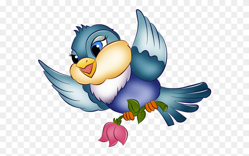 586x467 Pájaro Azul Png / Aves De Dibujos Animados Png
