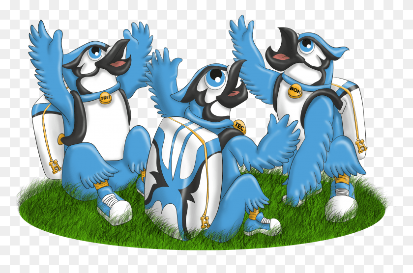 3324x2117 Blue Bird Mascot Illustration Cartoon HD PNG Download