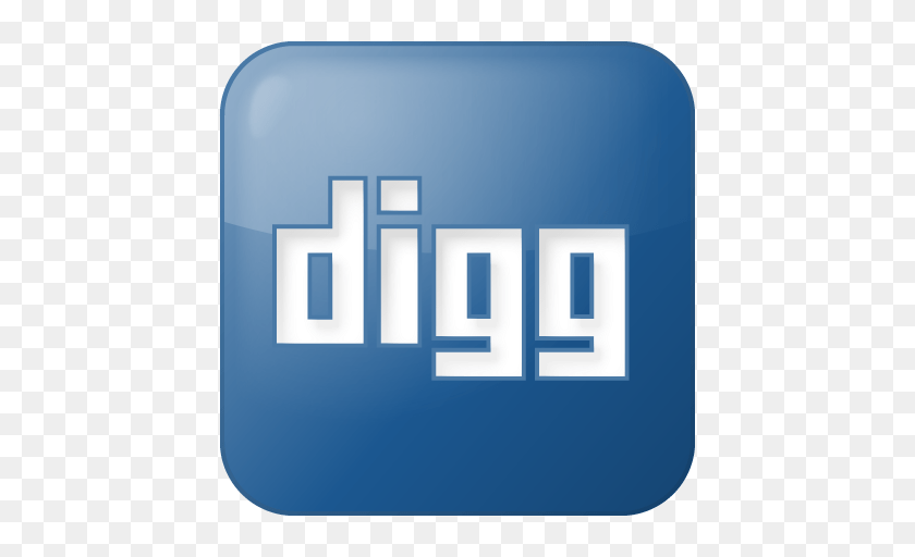 512x512 Blue Box Digg Social Icon, Logo, Text, First Aid Clipart PNG