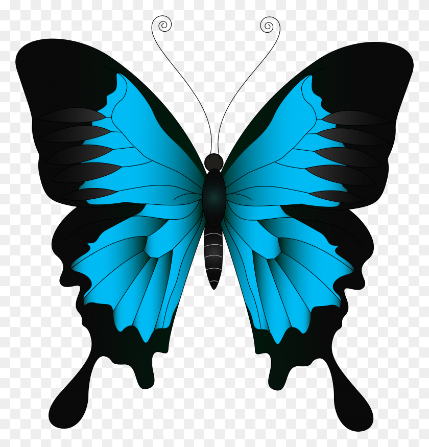 4715x4929 Blue Butterfly Clip Art Image Butterfly, Pattern, Ornament, Animal HD PNG Download