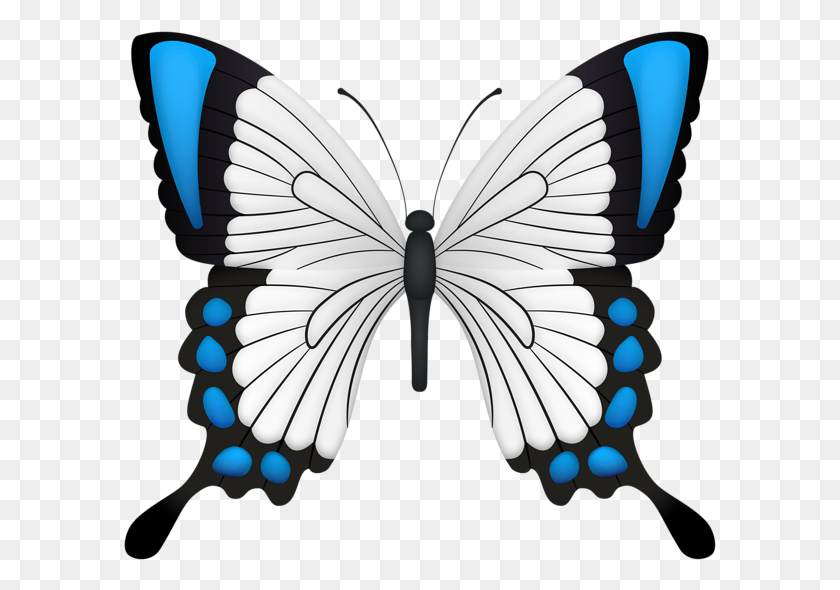 593x530 Blue Butterfly Deco Clipart Image Barclay James Harvest Through The Eyes Of John Lees, Butterfly, Insect, Invertebrate HD PNG Download