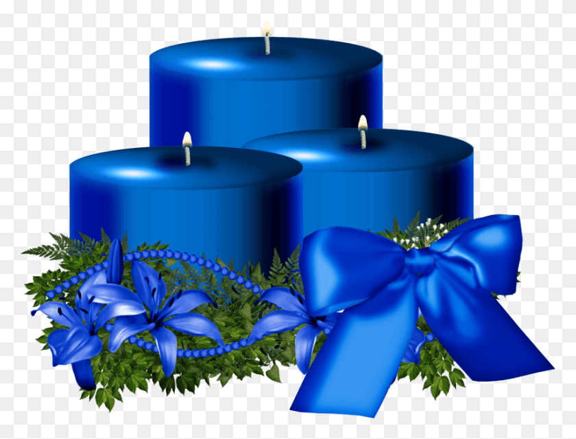 850x634 Blue Candle Blue Christmas Candle Clipart HD PNG Download